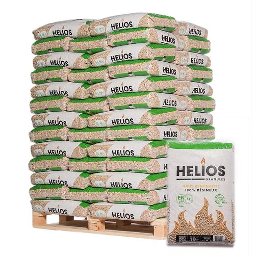 Pellets HELIOS – Palete de 65 sacos de 15 kg – 100% resinoso