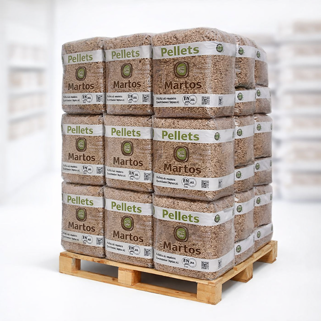 Pellets de Madeira Pellets Martos – Palete de 15 kg 70 Sacos