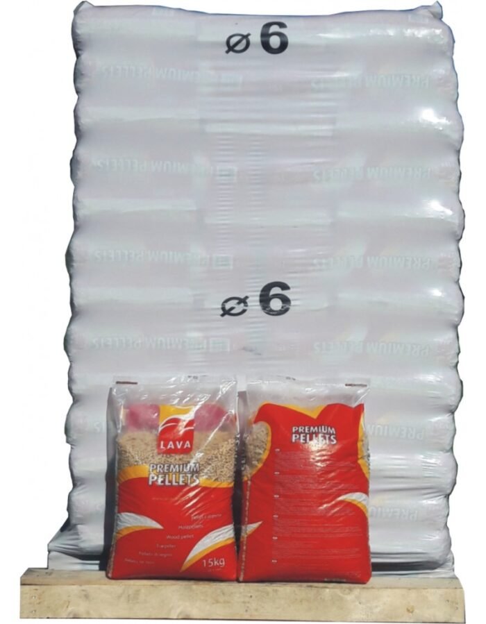 Pellets LAVA 100% resinosos – Palete de 65 sacos de 15 kg